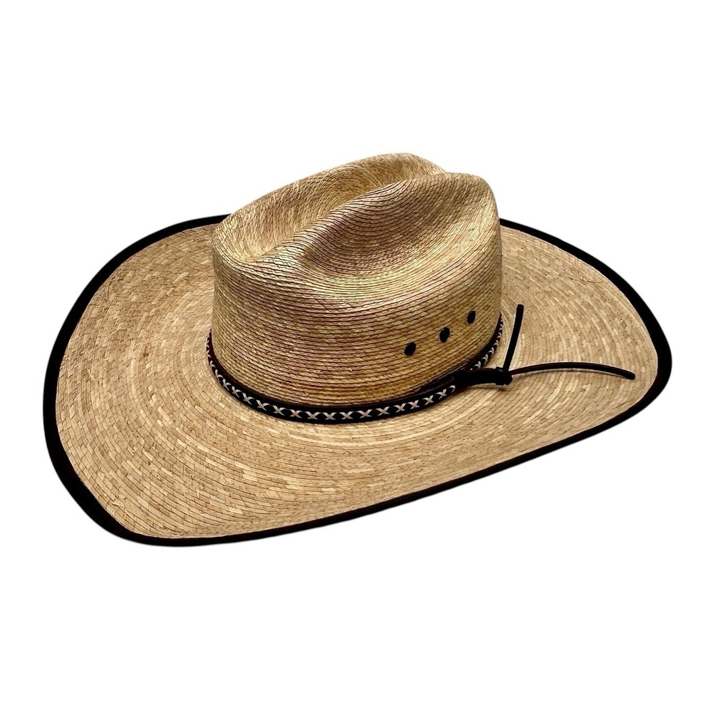 Cody James Ponderosa 15X Natural Belted Straw Cowboy Hat Mens Size 7